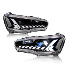 LED Headlights for 2008+ Mitsubishi Lancer & EVO X โ Front Lamps with Startup Animation