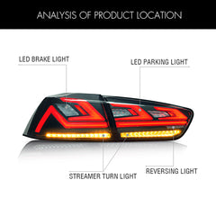 LED Tail Lights for 2008β2017 Mitsubishi Lancer & EVO X β Sequential Rear Lamps with Startup Animation