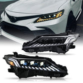 2018-2024 Toyota Camry LE/SE/XLE/XSE/TRD LED Headlights Assembly, Audi Style with Sequence Animation