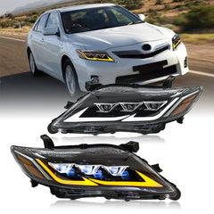 LED Headlight for 2010-2011 Toyota Camry, Animation Sequential, Headlight Assembly (Triple Beams) - Kuerled