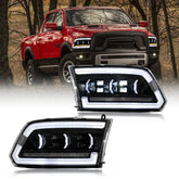 Dodge RAM 1500 (2009-2018) RAM 1500 2500 (2013-2018) LED Headlights, Sequential Turn Signal, Plug & Play Upgrade - Kuerled