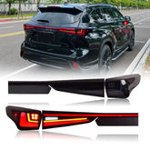 LED Tail Light for 2020-2024 Toyota Highlander with Dynamic Breathing DRL & Sequential Turn Signal