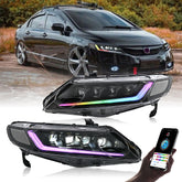 Full RGB LED Headlight Assembly for 2006 - 2011 4 Door Honda Civic (8Th Generation)