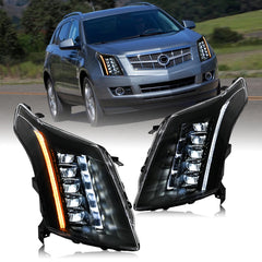 2010-2016 Cadillac SRX LED Headlights, Complete Front Assembly, Plug & Play Replacement