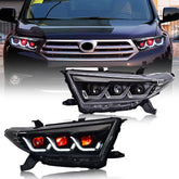 2012-2014 Toyota Highlander Full LED Headlight Assembly With Devil Eyes - Kuerled