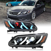 LED Headlight for 2013-2015 Accord 4door (Include Hybrid/LX/Touring Models),Easy Installation, Plug and Play with Devil Eye - Kuerled