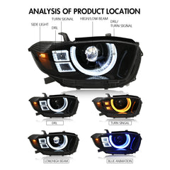 2008-2010 Toyota Highlander LED Headlights, DRL Sequential Turn Signal, Plug & Play - Kuerled