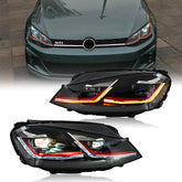 2013-2018 Volkswagen Golf 7 MK7 LED Headlights, Dynamic Sequential Turn Signal, Plug & Play (Laser Version) - Kuerled