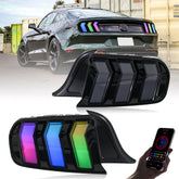RGB LED Tail Lights with Sequential Turn Signals for 2013-2023 Ford Mustang, Plug & Play Assembly