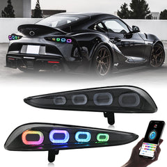RGB Tail Light Carbon Fiber Style for 2020-2024 Toyota GR Supra A90 & A91 Start up Animation DRL Sequential Indicator Rear Lamp Assembly