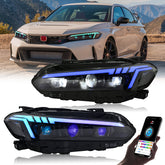 2022-2025 Honda Civic 11th Gen RGB LED Headlights, Premium Upgrade with Sequential Turn Signals