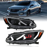 LED Headlight for 2016-2017 Accord 4door (Include Hybrid/LX/Touring Models),Easy Installation, Plug and Play with Devil Eye - Kuerled