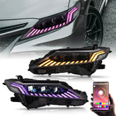 2018-2024 Toyota Camry LE/SE/XLE/XSE/TRD RGB LED Headlights Assembly, Audi Style with Sequence Animation