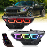 RGB LED Headlight with Triple Projector for 2024–2025 Ford Mustang EcoBoost / GT | Dynamic Animation & App Control - Kuerled