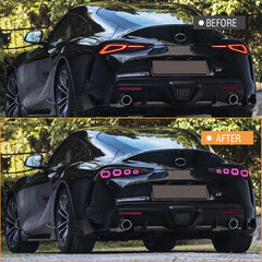 RGB Tail Light Carbon Fiber Style for 2020-2024 Toyota GR Supra A90 & A91 Start up Animation DRL Sequential Indicator Rear Lamp Assembly