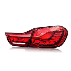 For 2014-2020 BMW F32 F33 F82 F83 M4 4 Series Led Tail Lights - Dragon Scale Tail Lights (Smoked/Red) - KuerLED