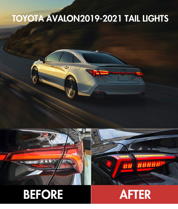 For 2019-2022 Toyota Avalon Led Tail Lights (Smoked/Red) - KuerLED