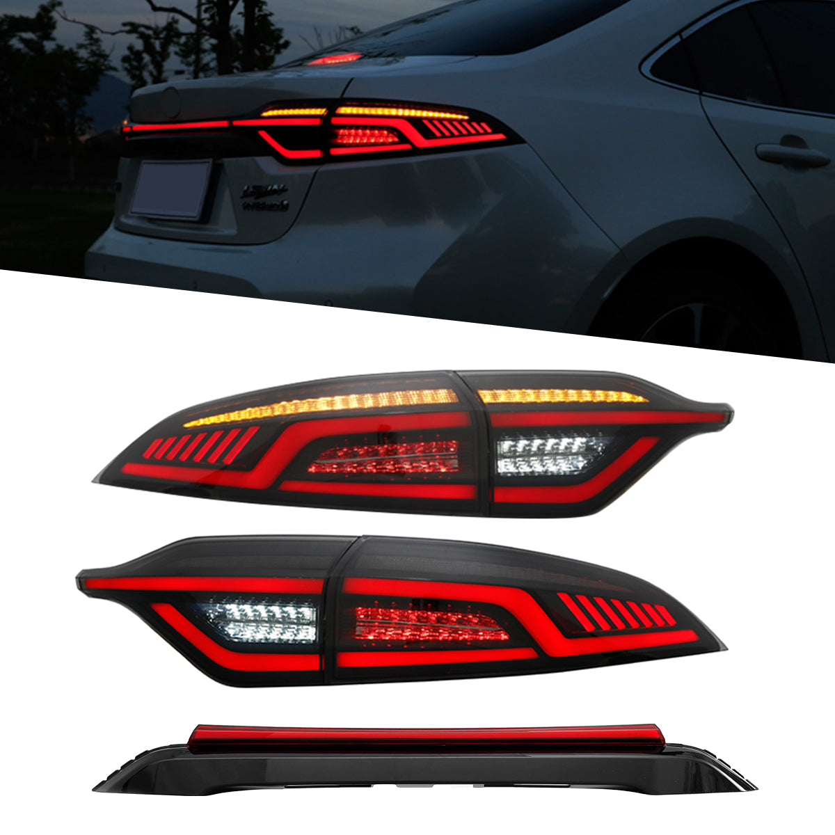 LED Tail light For Toyota US Corolla (2020-2024) with Dynamic Rear Lamps - Kuerled