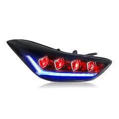 Devil Eyes Headlight for 2012-2016 Hyundai Elantra 3rd Gen, With Dynamic Animation Lights - Kuerled