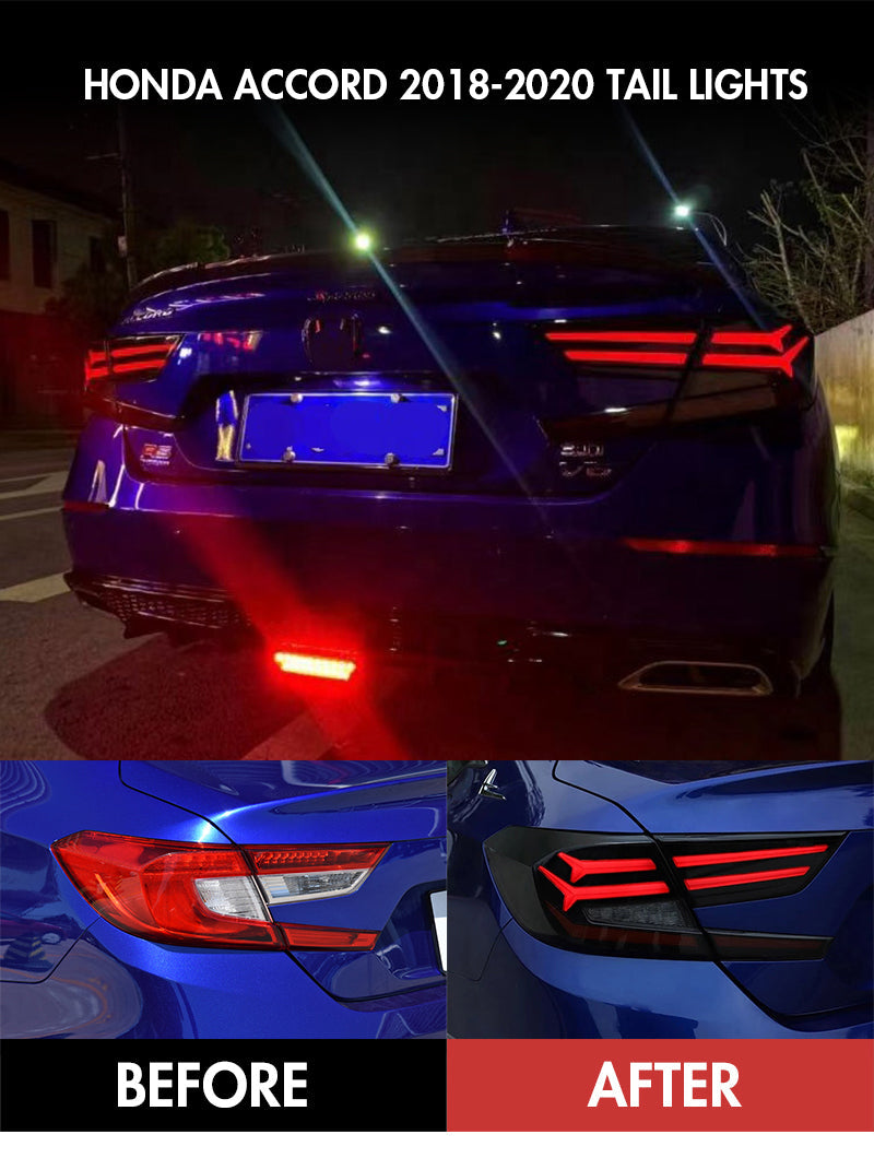 For 2018-2021 Honda Accord 10th Gen Smoke Tail Lights - KuerLED