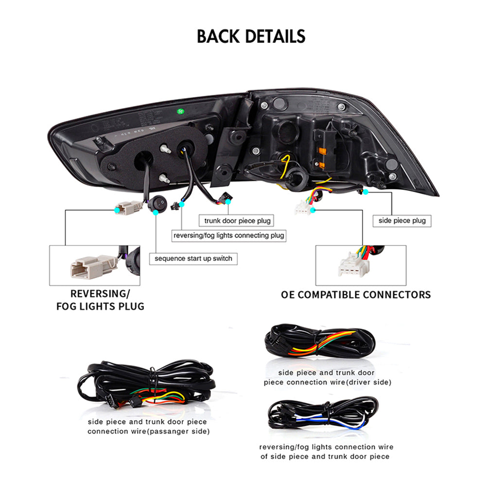 LED Tail Lights for 2008–2017 Mitsubishi Lancer & EVO X – Sequential Rear Lamps with Startup Animation