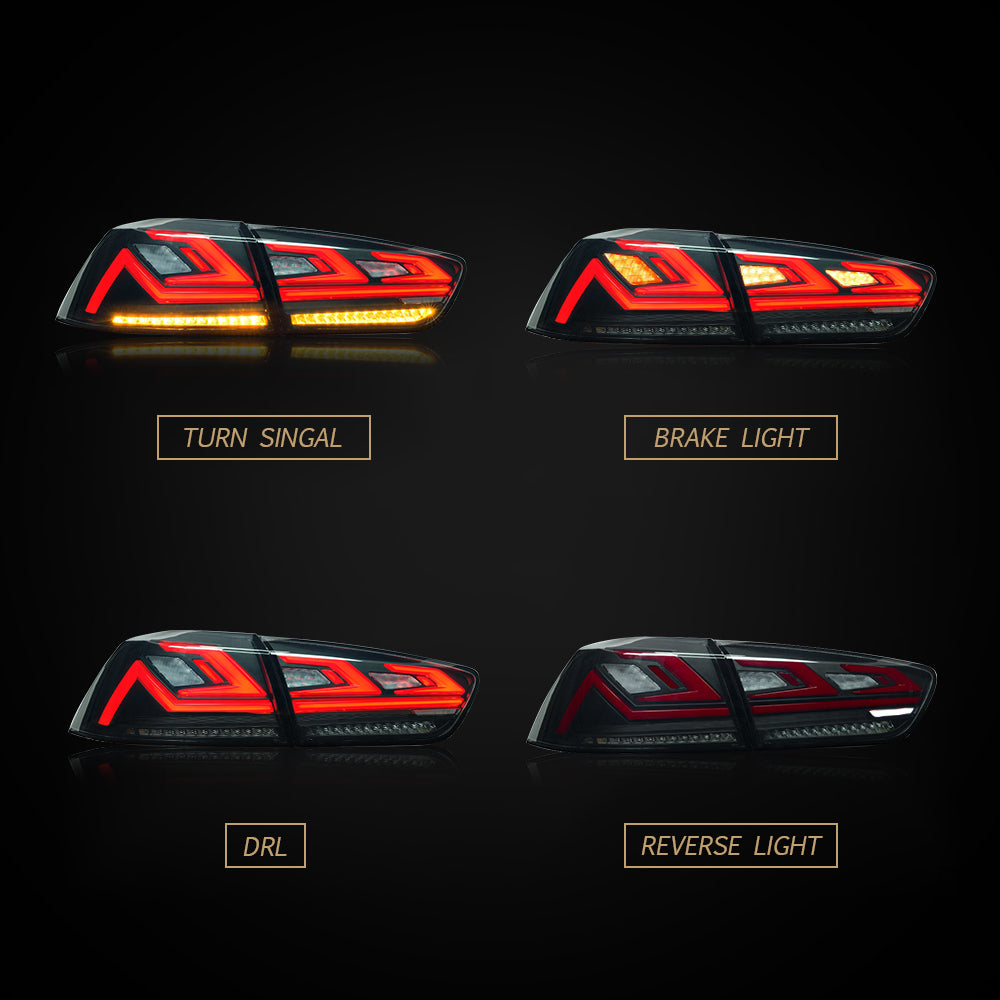 LED Tail Lights for 2008–2017 Mitsubishi Lancer & EVO X – Sequential Rear Lamps with Startup Animation