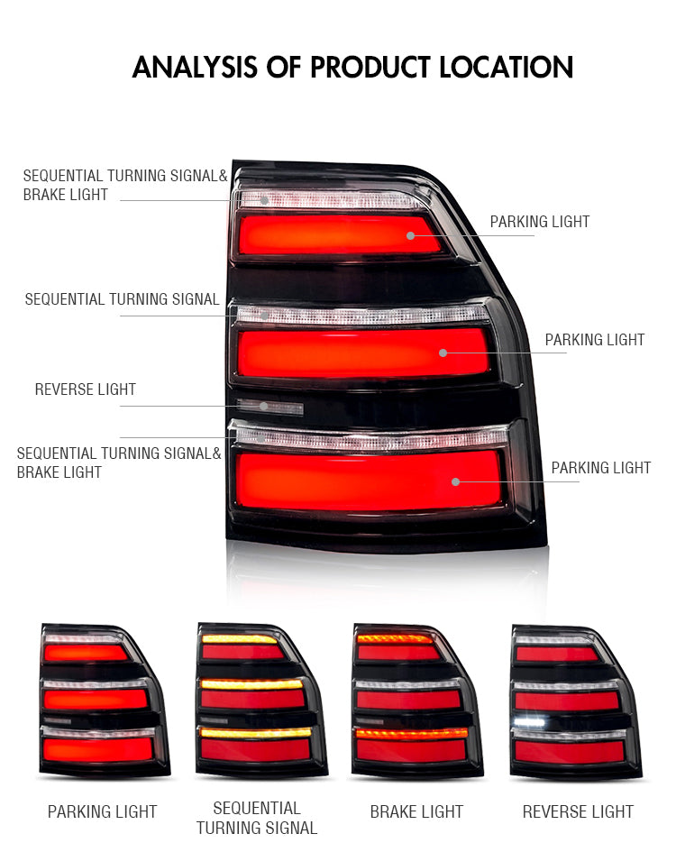 LED Tail Light For 2006-2020 Mitsubishi Montero Pajero V93 V97 With Sequential Turn Signal Parking Light - KuerLED