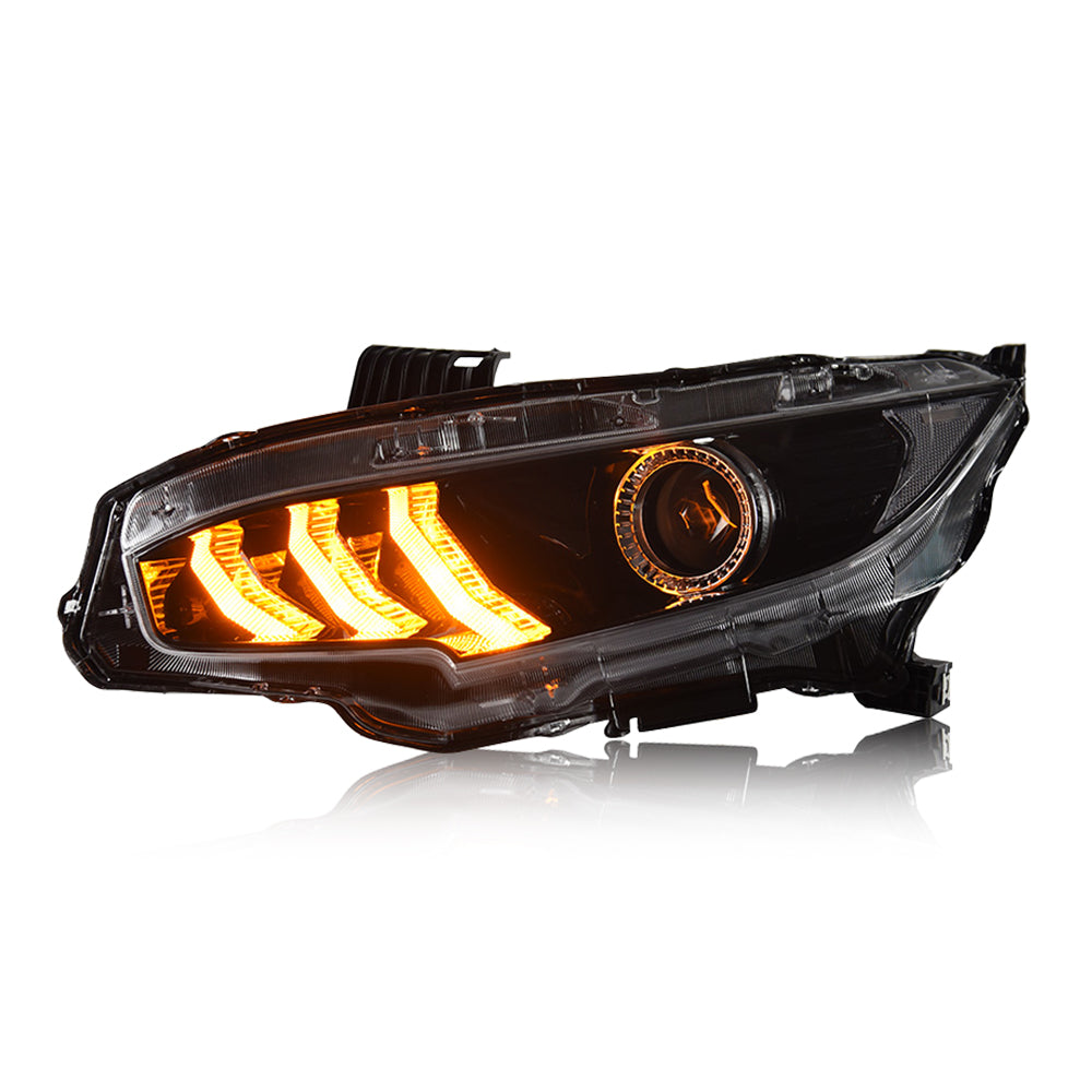 For 2016-2020 Honda Civic 10th Gen Led headlight(Mustang design) - KuerLED