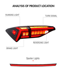 For 2019 2020 2022 Toyota Avalon Led DRL Modified Lights, with Spoiler Lights Car Light Assembly(Smoke) - KuerLED