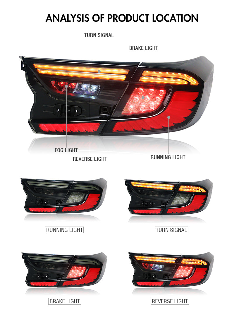 For 2018-2021 Honda Accord LED Tail Lights - KuerLED