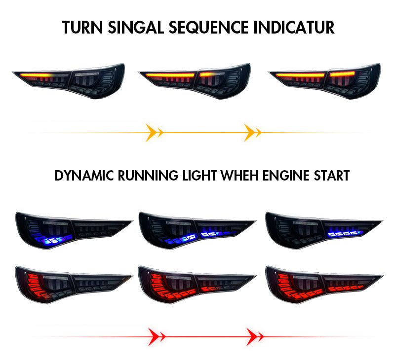 For 2019-2021 Nissan Sylphy/Sentra/Pulsar Led Tail Lights With Start Up Animation (A touch of blue) - KuerLED