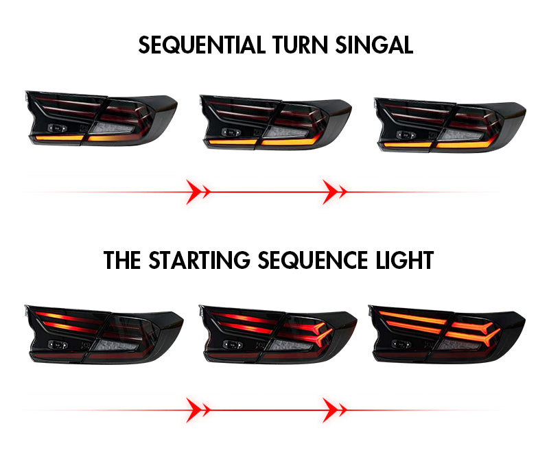 For 2018-2021 Honda Accord 10th Gen Smoke Tail Lights - KuerLED