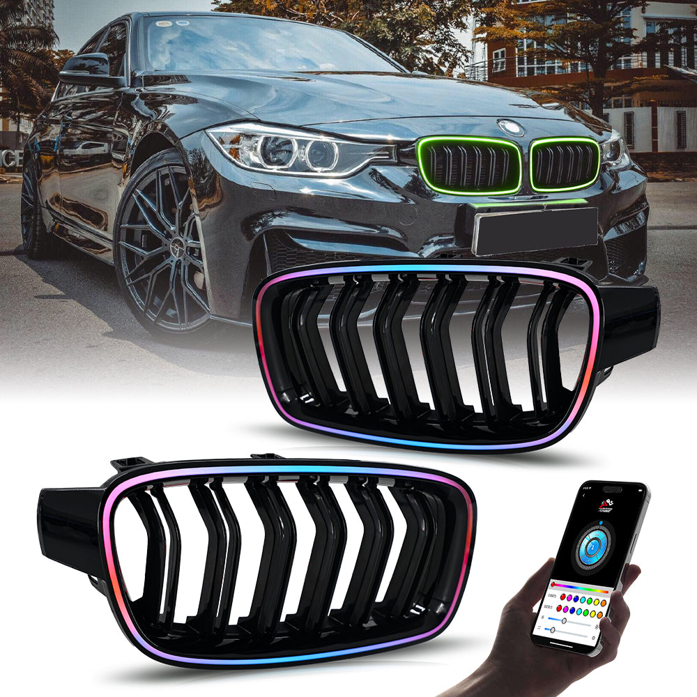 BMW 3 Series LED Grille Lights (2013-2018), RGB Front Grille Upgrade for F30/F35/M3 Models - Kuerled