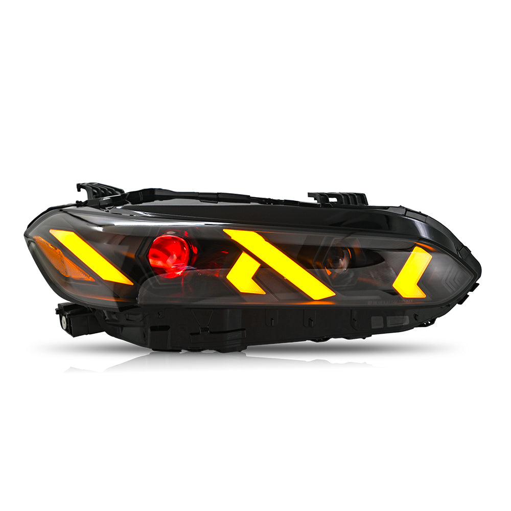 LED Headlight Assembly for 2022-2025 Honda Civic 11th Gen Sedan 4-Door, Plug & Play, Devil Eye, Easy Installation