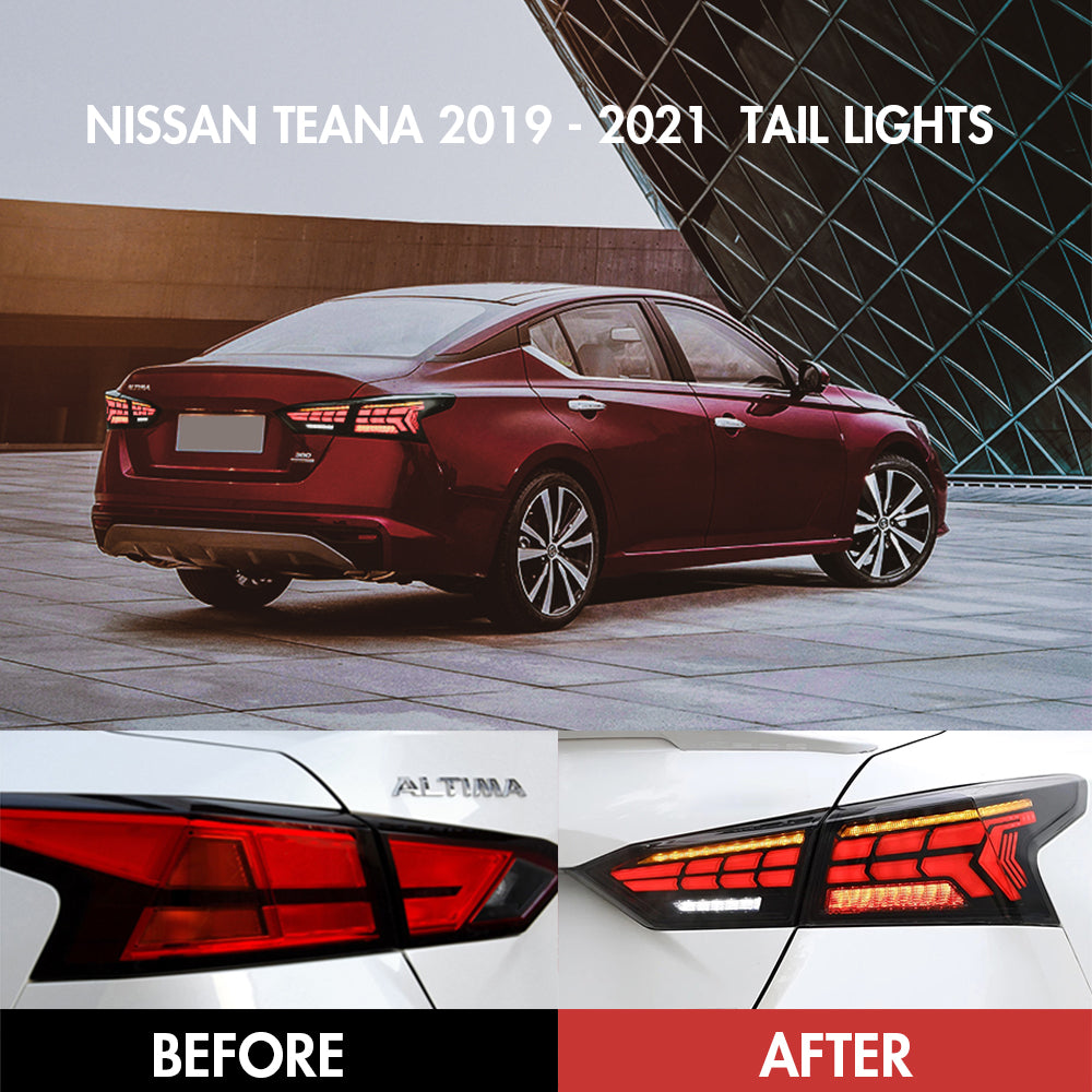 For 2019-2021 Nissan Altima Led Tail Lights With Start-up Animation (Smoke/Red) - KuerLED