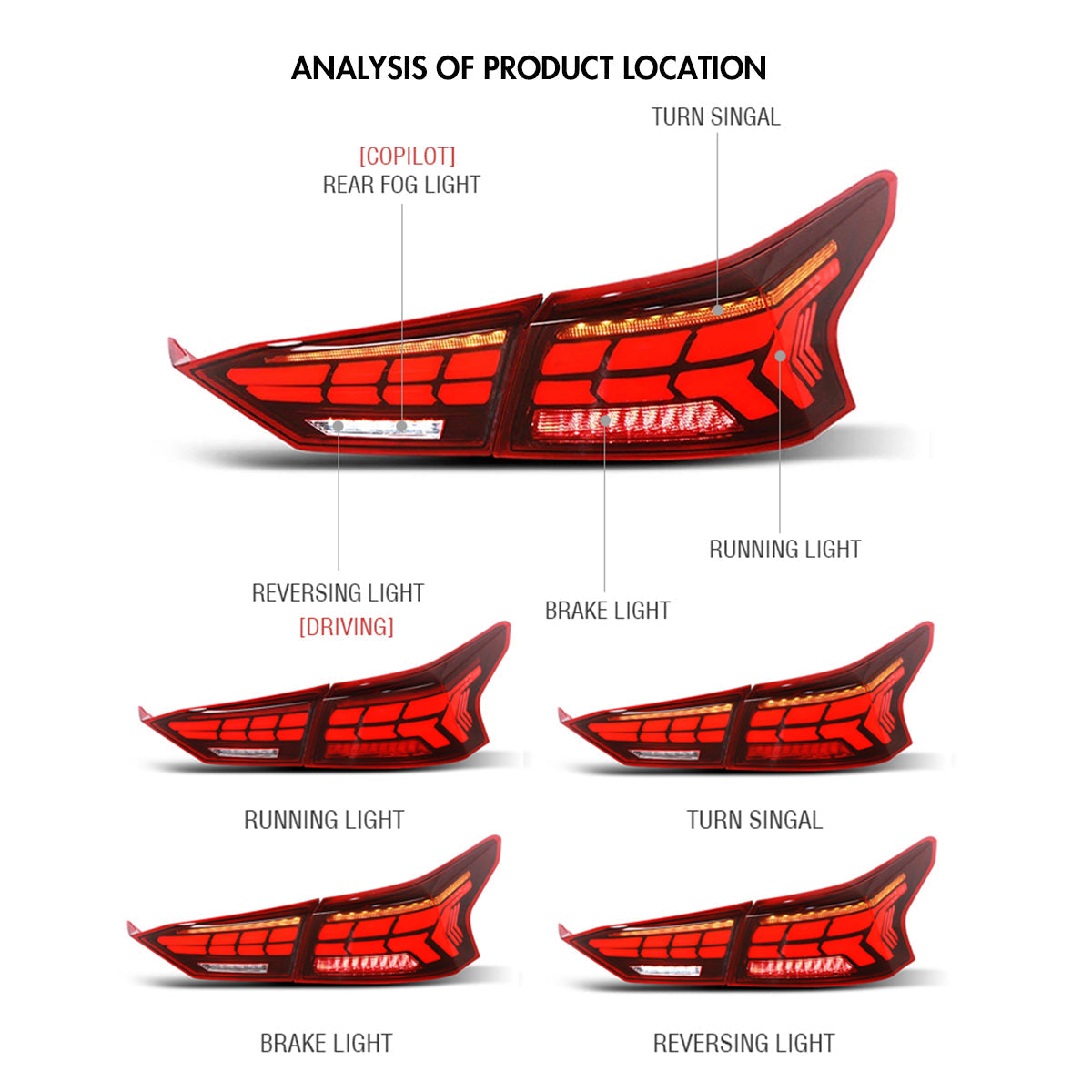 For 2019-2021 Nissan Altima Led Tail Lights With Start-up Animation (Smoke/Red) - KuerLED