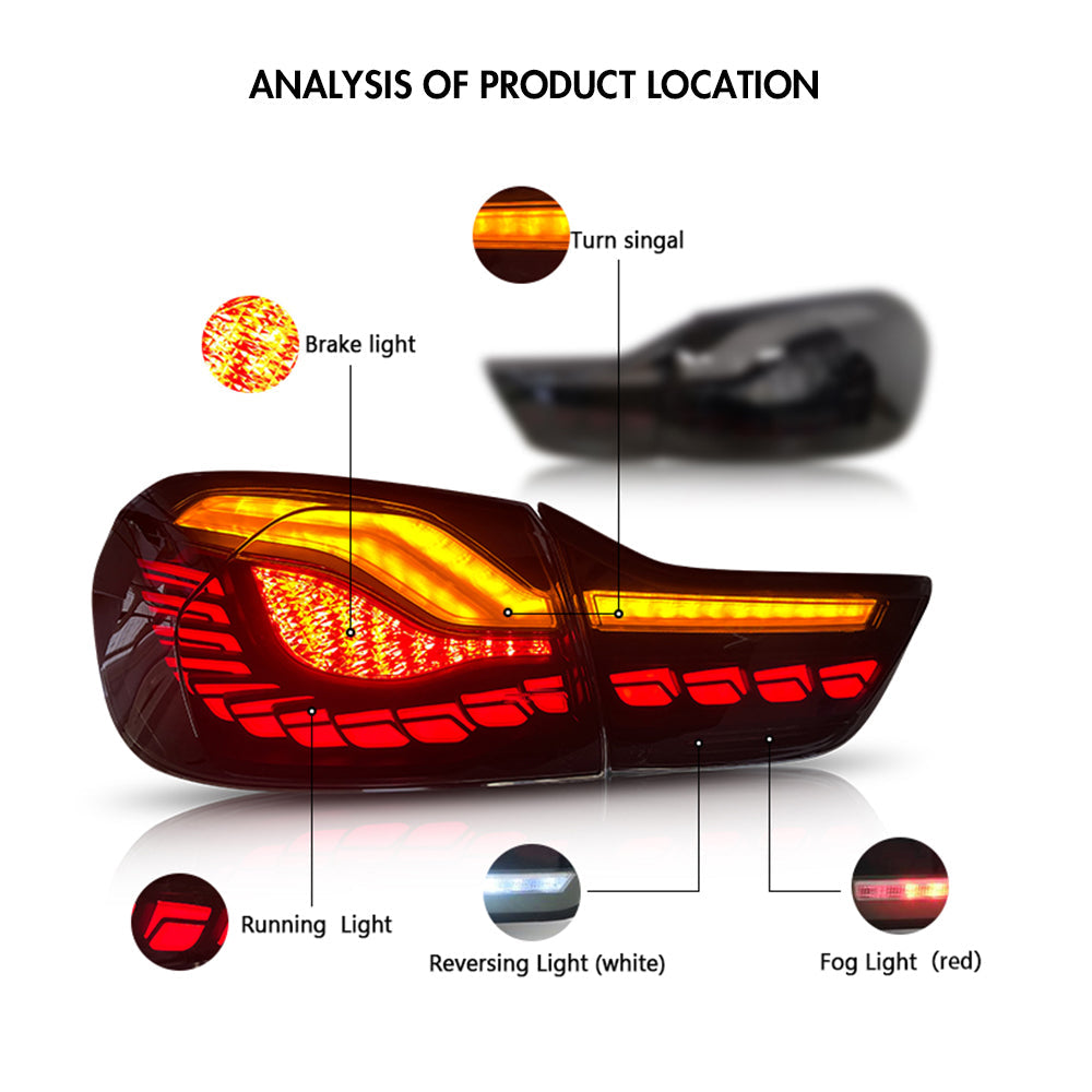 For BMW 4 series 2013-2019 & M4 GTS 2014-2018 oled tail lights (Smoked/Red) - KuerLED