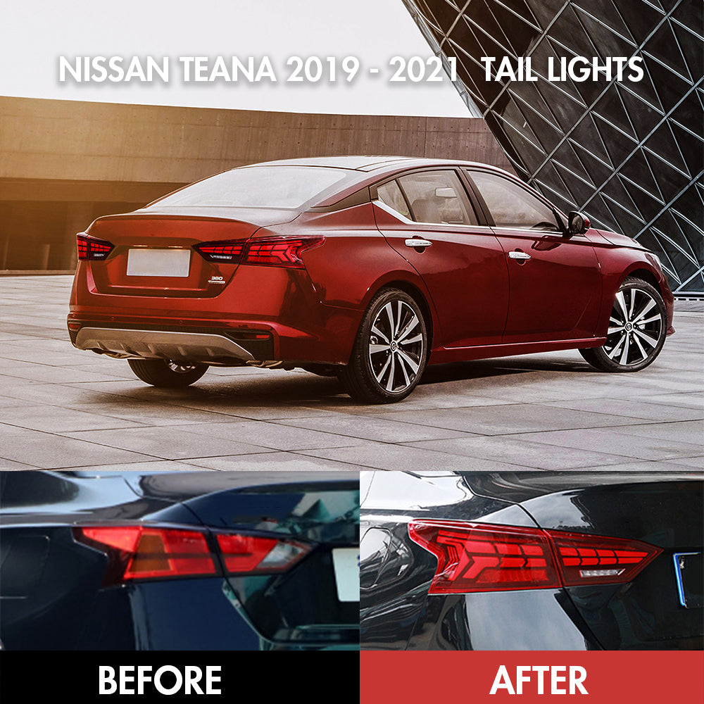 For 2019-2021 Nissan Altima Led Tail Lights With Start-up Animation (Smoke/Red) - KuerLED