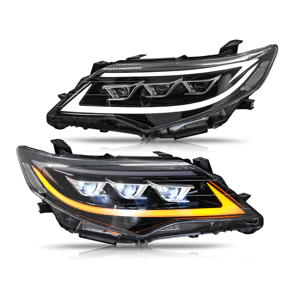 LED Headlight for 2012-2014 Toyota Camry, Animation Sequential, Headlight Assembly (Triple Beams) - Kuerled