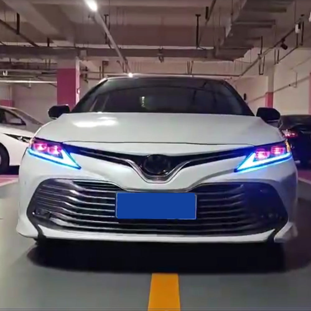 For 2018-2024 Toyota Camry LED Headlights, New Headlights Assembly Compatible LE SE XLE XSE(Dual Projector headlights) - KuerLED