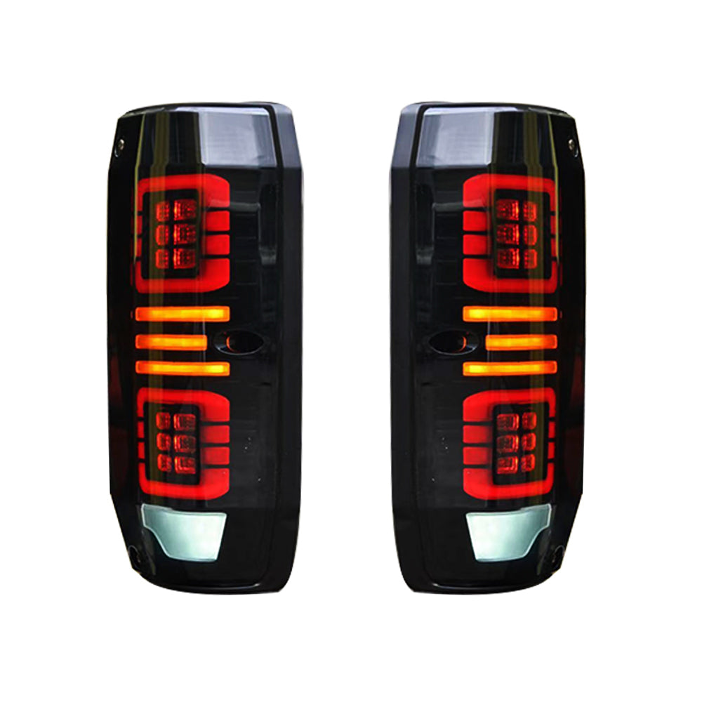 For 1984-2021 Toyota Land Cruiser LC76 LED Tail Lights Assembly (Smoked/Red) - KuerLED