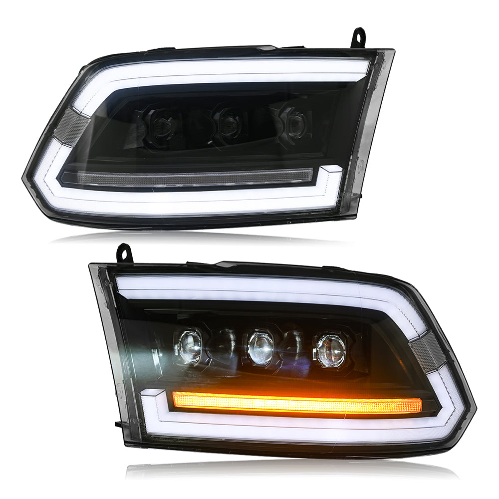 Dodge RAM 1500 (2009-2018) RAM 1500 2500 (2013-2018) LED Headlights, Sequential Turn Signal, Plug & Play Upgrade - Kuerled