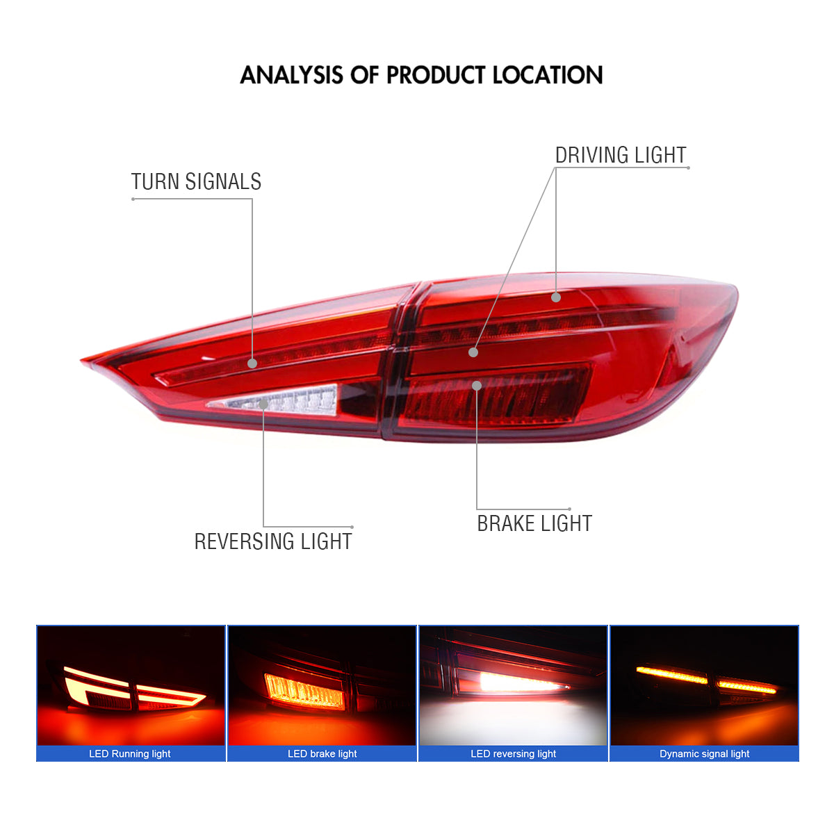 For 2014-2018 Mazda 3 Axela Led Tail Lights,Start Animation Continuous Indicator lights rear Lights Assembly - KuerLED