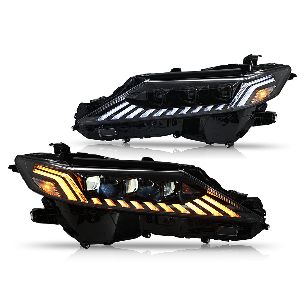 2018-2024 Toyota Camry LE/SE/XLE/XSE/TRD LED Headlights Assembly, Audi Style with Sequence Animation