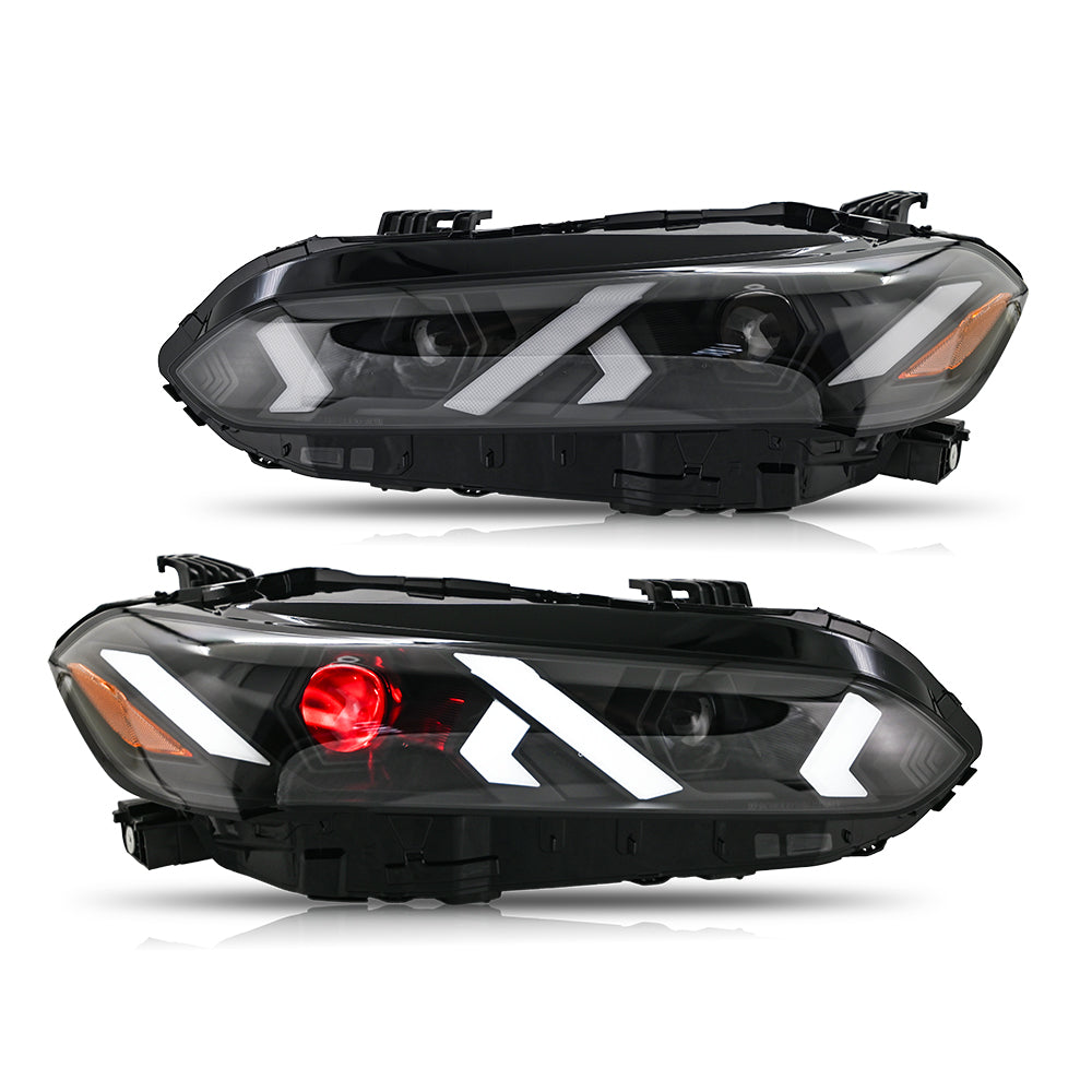 LED Headlight Assembly for 2022-2025 Honda Civic 11th Gen Sedan 4-Door, Plug & Play, Devil Eye, Easy Installation