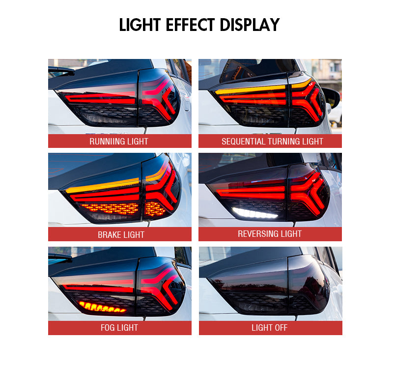 For 2021 Honda Fit Jazz Smoked Led Tail Lights Assembly - KuerLED