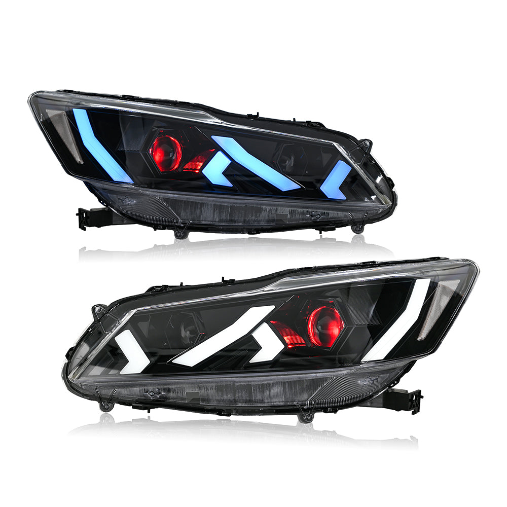 LED Headlight for 2016-2017 Accord 4door (Include Hybrid/LX/Touring Models),Easy Installation, Plug and Play with Devil Eye - Kuerled