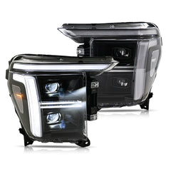 Full LED Headlights Pair for 2021 – 2023 Ford F-150, Dual-Projector with DRL, Startup & Sequential Turn Animation, Plug & Play