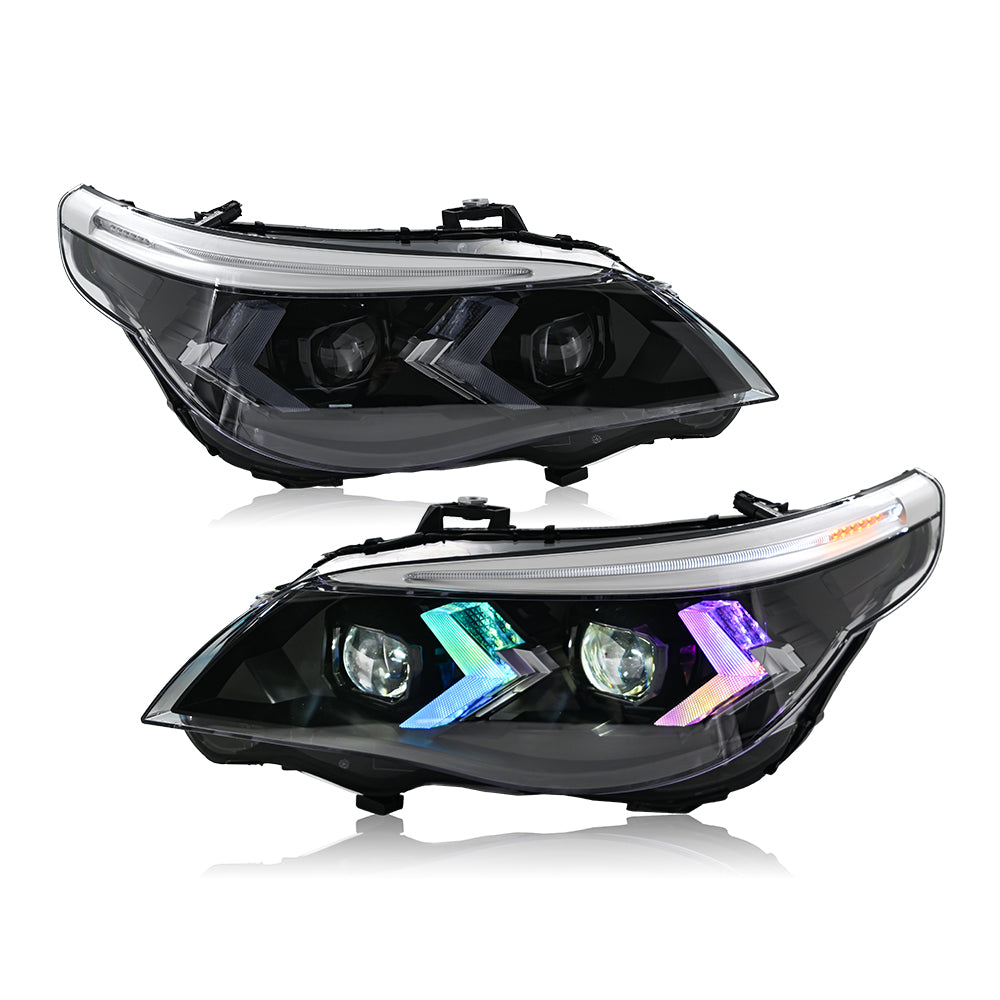 BMW 5-Series (2004-2010 E60/E61) RGB LED Headlight Assembly, Premium P ...
