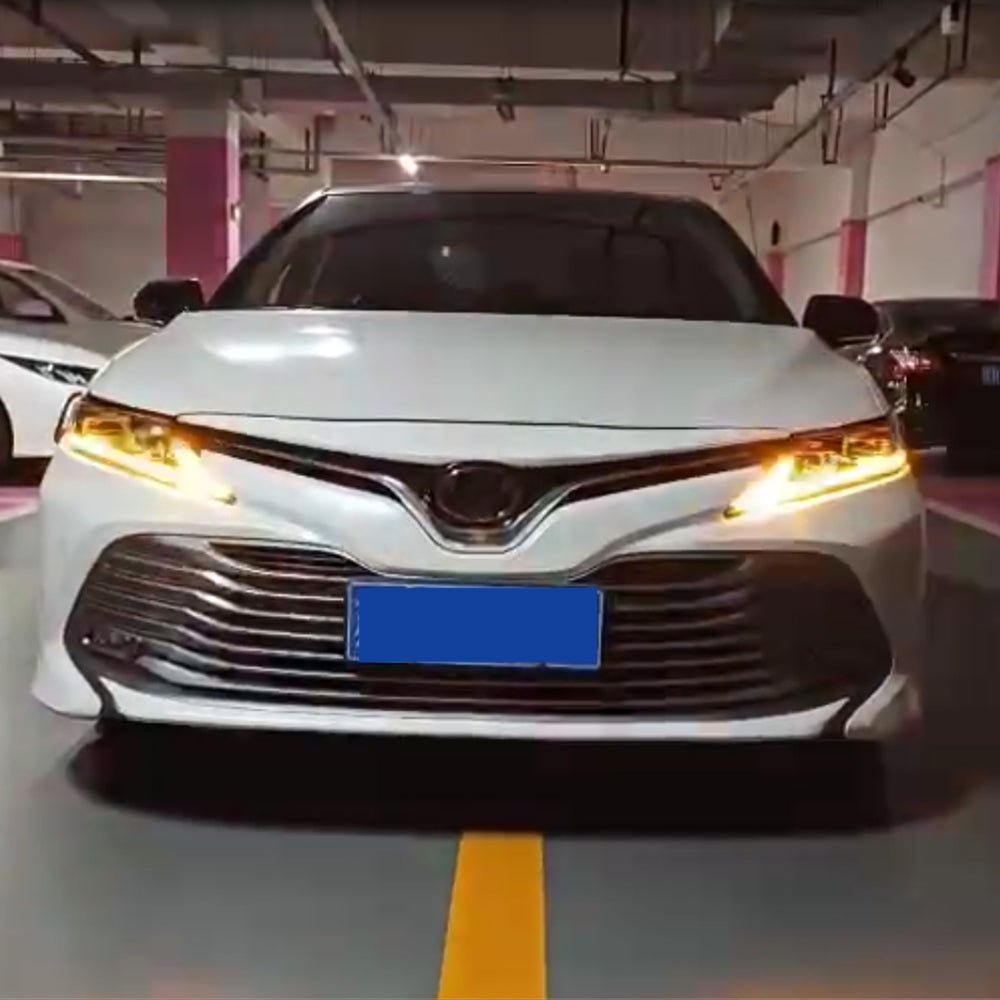 For 2018-2024 Toyota Camry LED Headlights, New Headlights Assembly Compatible LE SE XLE XSE(Dual Projector headlights) - KuerLED